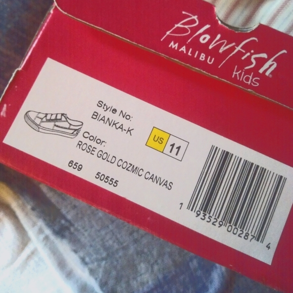 Blowfish Malibu Kids - Rose Gold Cozmic Canvas Size US11, Style #: Bianka-K - Picture 10 of 10